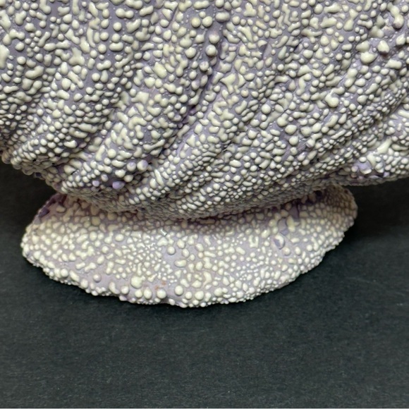 Conch Shell Shaped White Purple Ceramic Decor Cobblestone Pebble Glaze - Picture 10 of 16